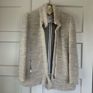 IRO Womens Beige Wool Blend Ajumaspe Heavy Knit Jacket Size 38